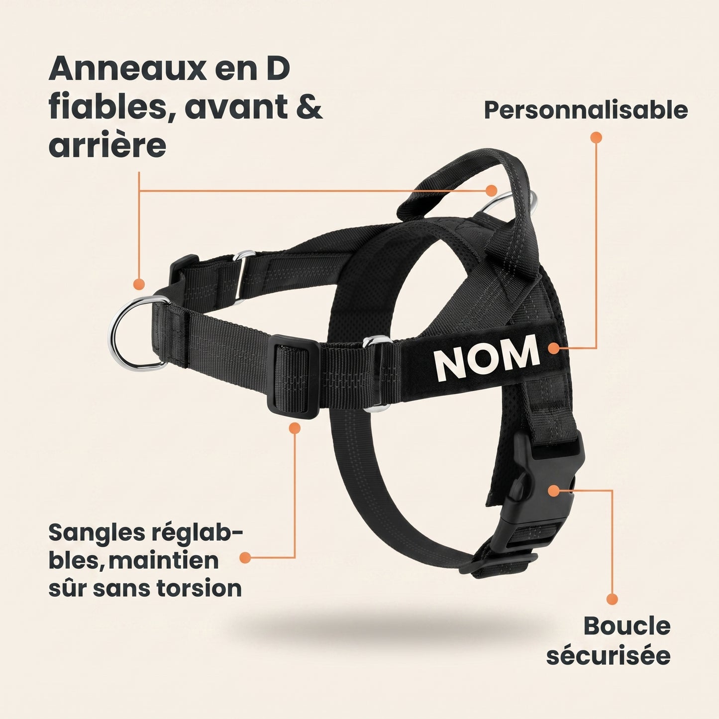 Harnais anti-traction pour chien FlavPet