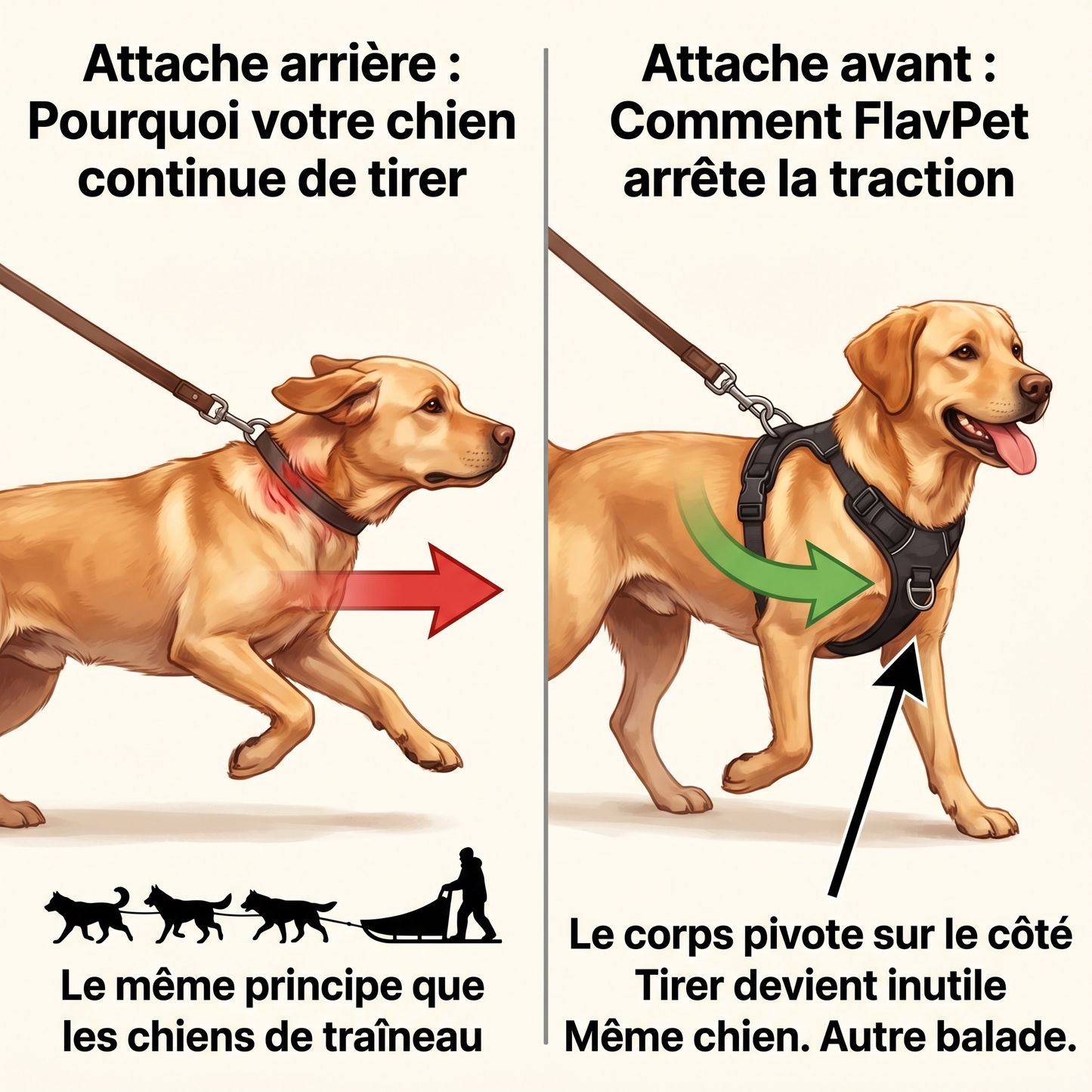 Harnais anti-traction pour chien FlavPet
