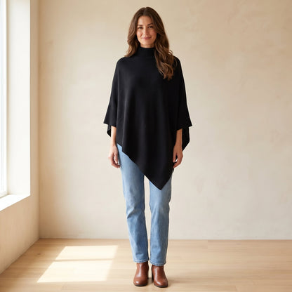 Der Weiche Poncho in Schwarz